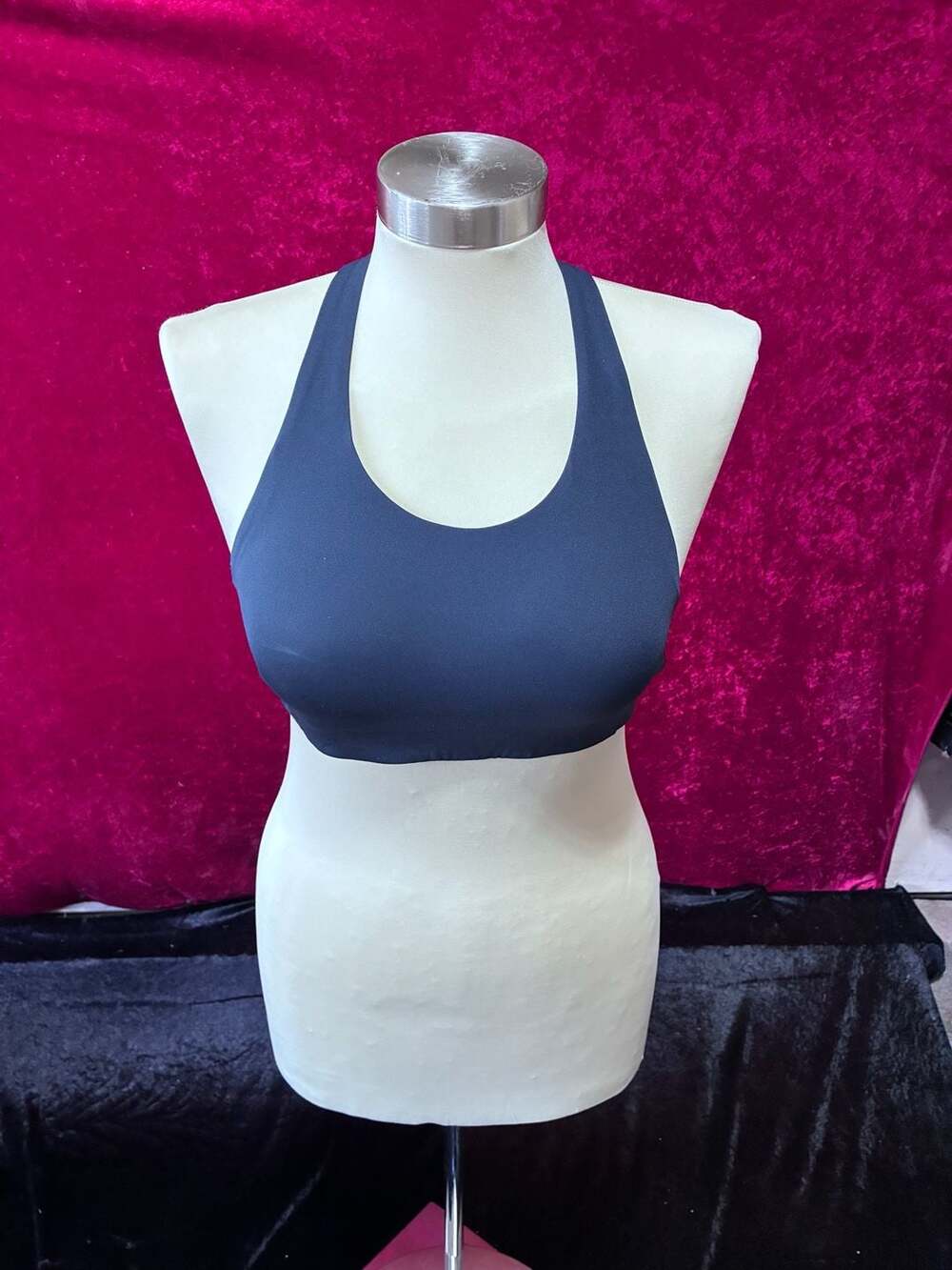 Lululemon Sports Bra 34B Blue Racerback Athletic Crop